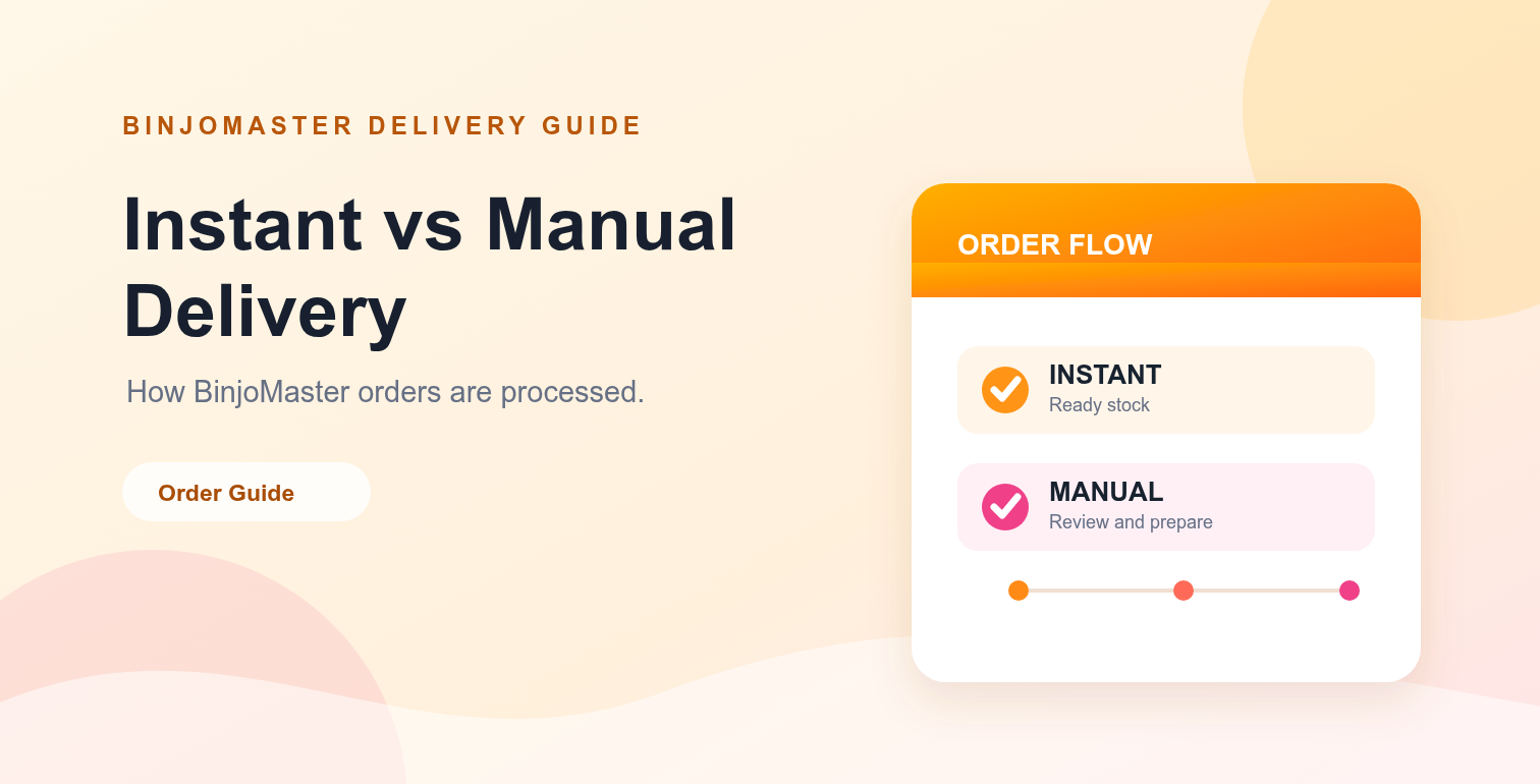 Instant vs Manual Entrega: How BinjoMaster Orders Are Processed